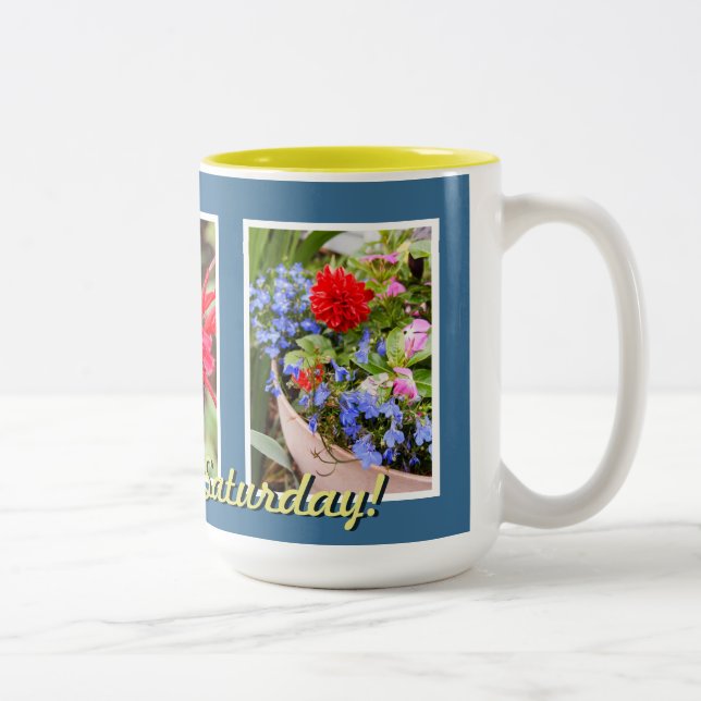 Jeder Tag ist Samstag-Tasse Zweifarbige Tasse (Rechts)