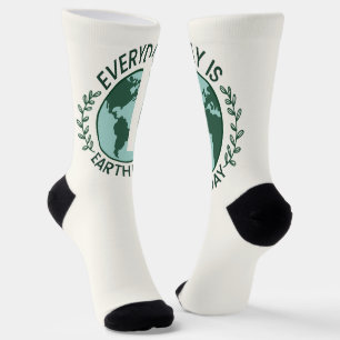 Jeder Tag Ist Tag der Erde - Vintage Green Earth L Socken