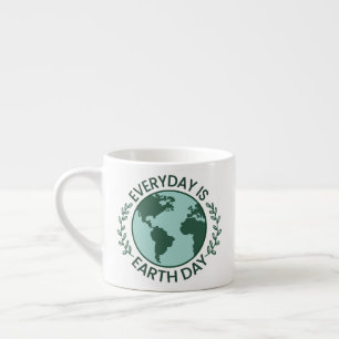 Jeder Tag Ist Tag der Erde - Vintage Grün Erde Lie Espressotasse