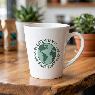 Jeder Tag Ist Tag der Erde - Vintage Grün Erde Lie Milchtasse