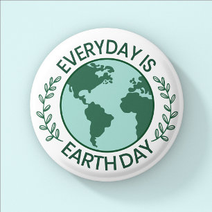 Jeder Tag Ist Tag Der Erde - Vintage Grüne Erde Li Button