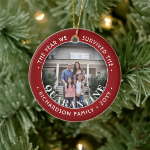 Jeder Text 2 Foto Wir haben die Quarantäne lustig  Keramik Ornament