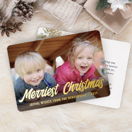 Jeder Text Elegante Script 2 Foto Einfachste Weihn Folien Feiertagskarte