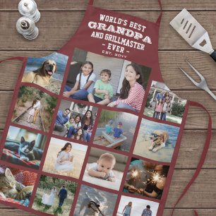 Jeder Text Foto Collage Beste Opa je Burgund Schürze
