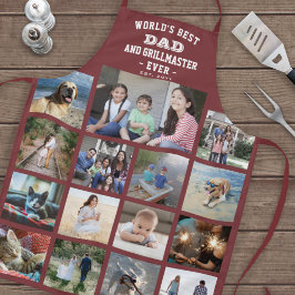 Jeder Text Foto Collage Bester Vater Grill Master  Schürze