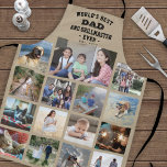 Jeder Text Foto Collage Bester Vater Grill Master  Schürze<br><div class="desc">Feiern Sie die schlichten Freuden von Familie und Kindern mit einem eleganten Foto Collage Khaki und schwarze Schürze. Bilder und Text sind einfach zu verändern. Zitat, dass "Weltbesten Vater und Grillmeister je Osten. 20YY" kann Kindernamen enthalten und für Daddy, Pop, Papa, Opa, etc. personalisiert sein. IMAGE PLACEMENT TIP: Eine einfache...</div>
