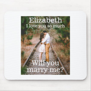 Jeder Text Heiratsantrag Foto Heirate Mich Schwarz Mousepad
