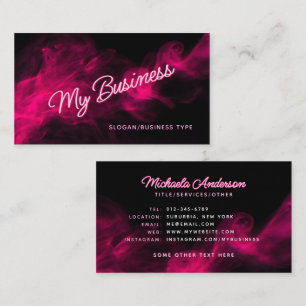 *JEDER TEXT* Moderne Pinke Neon- & Rauch-Effekte Visitenkarte