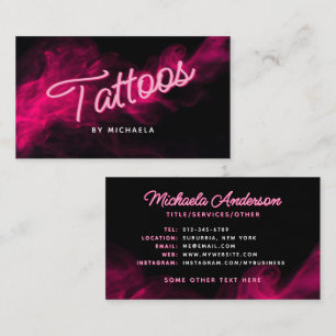 *JEDER TEXT* Moderne Pinke Neon- & Smoke-Brauenfor Visitenkarte