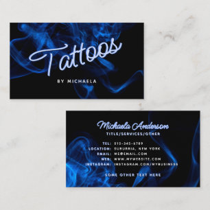 *JEDER TEXT* Modernes Neon & Smoke Tattoo Visitenkarte