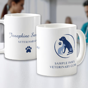 Jeder tierärztliche Name Custom Vet Clinic Logo Bl Kaffeetasse