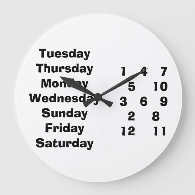 JEDER UND JE NACH RETIREE/ANDEREN SCHLIESSEN GROßE WANDUHR (Vorderseite)