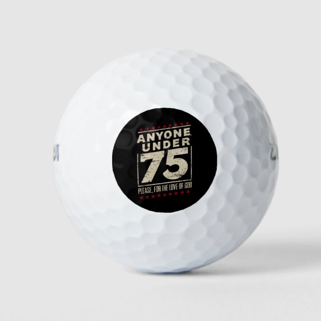 Jeder unter 75 Jahren lustige Wahlen Biden Trump Golfball (Vorderseite)