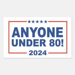 Jeder unter 80 rechteckiger aufkleber