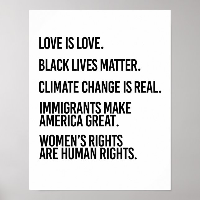 Jeder verdient Menschenrechte und den Klimawandel Poster (Vorne)