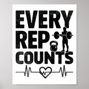 Jeder Wiederholung zählt Gewichtheber Bodybuilding Poster