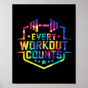 Jeder Workout zählt lustige Gym-Redewendungen, die Poster