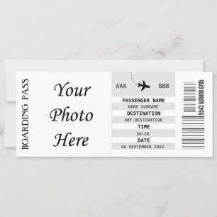 JEDER Ziel Boarding Pass Wochenende Urlaub Unterwe Einladung
