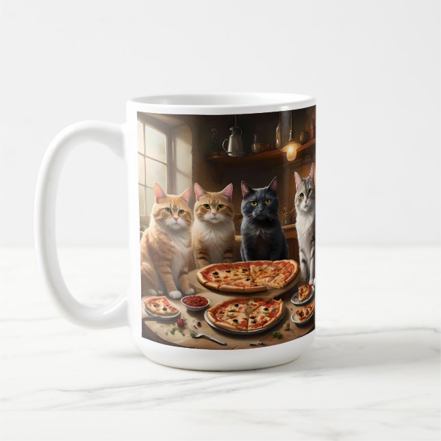 jedermann bereit für Cat Pizza Night, Kaffeetasse (Links)