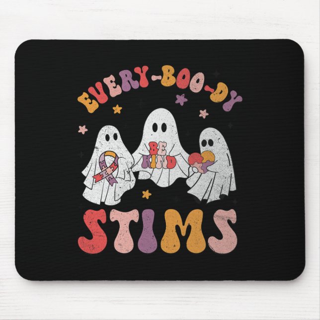Jedermann Stims Funny Autism Ghost Halloween Sp Mousepad (Vorne)