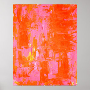 "Jedermanns Fav" Orange und Pink Abstrakte Kunst Poster