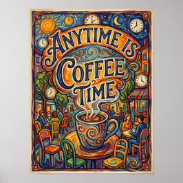 jederzeit ist kaffeezeit poster