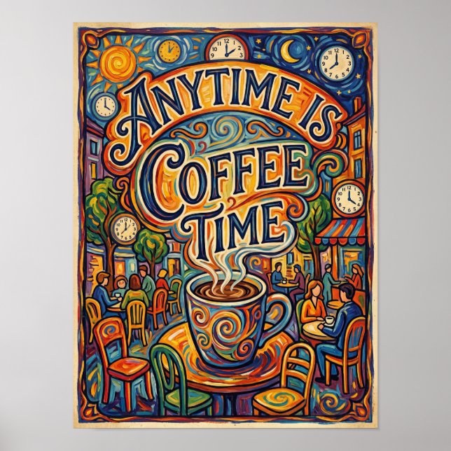 jederzeit ist kaffeezeit poster (Vorne)