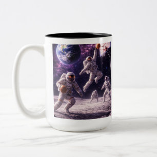Jederzeit und überall für Basketball Zweifarbige Tasse