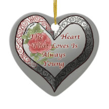 Jederzeit Young Silver Heart Custom Ornaments