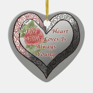 Jederzeit Young Silver Heart Custom Ornaments Keramikornament