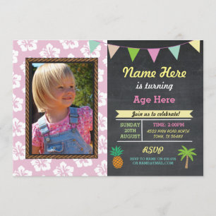 Jedes Aloha Tropical Foto Party zum Geburtstag läd Einladung