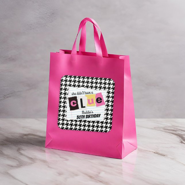 JEDES ALTER 90er Hahnentrittmuster Überraschung Ge Quadratischer Aufkleber (Von Creator hochgeladen)