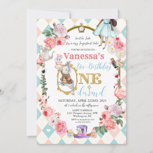 JEDES ALTER - Afrikanische amerikanische Alice im  Einladung (Vorderseite)