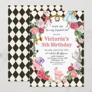 JEDES ALTER - Alice im Wunderland Geburtstag Einladung