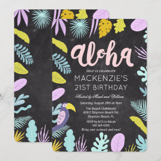 JEDES ALTER - Aloha Tropical Palm Geburtstag Einla Einladung