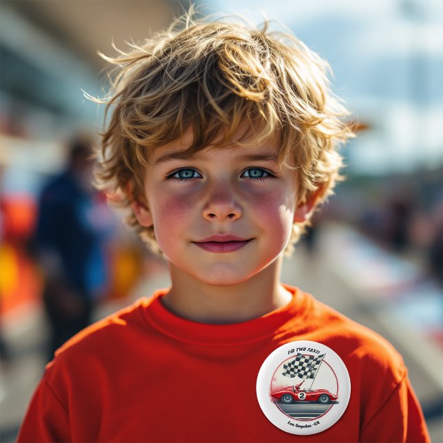 Jedes Alter angepasste Rennwagen Geburtstag Button (Any Age Customizable Race Car Birthday Button)