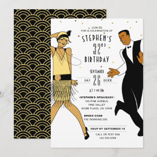 JEDES ALTER Art Deco/Great Gatsby/1920s Geburtstag Einladung