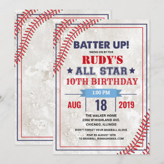 JEDES ALTER - Baseball Vintager Geburtstag Einladu Einladung