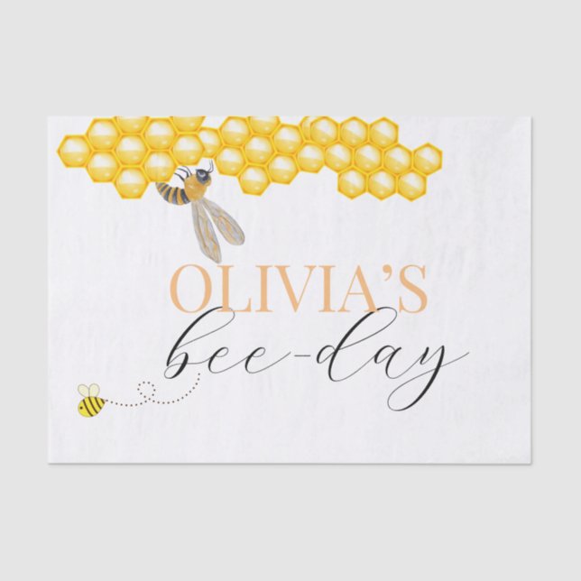 Jedes Alter, Bienenthema Geburtstag Seidenpapier (Vorderseite)