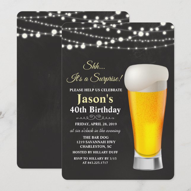 JEDES ALTER - Biersaitenbeleuchtung Einladung zum  (Vorne/Hinten)