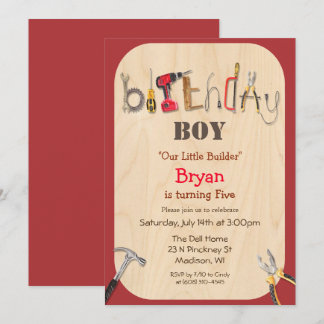JEDES ALTER - Boy Builder Tool zum Geburtstag Einl Einladung