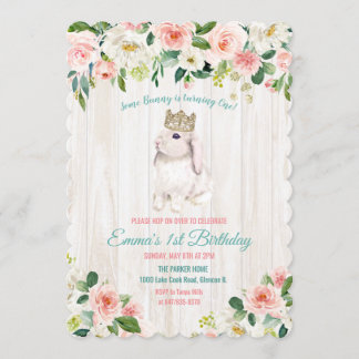 JEDES ALTER - Bunny Floral Geburtstag Einladung