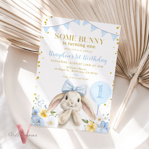JEDES ALTER Bunny Pink Aquarell Wildblume Geburtst Einladung