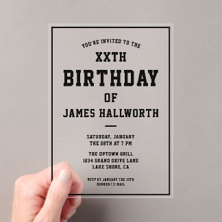 JEDES ALTER Cooler Geburtstag Einladung | Schwarz 