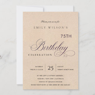 JEDES ALTER EINFACHER BLUSH PINK GLITZER GEBURTSTA EINLADUNG