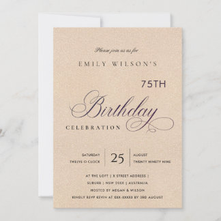 JEDES ALTER EINFACHER BLUSH PINK GLITZER GEBURTSTA EINLADUNG