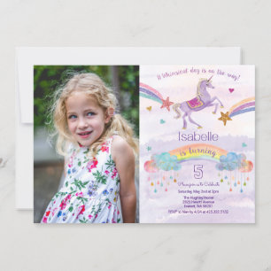 JEDES ALTER - Einhorn Glitter Geburtstagseinladung Einladung