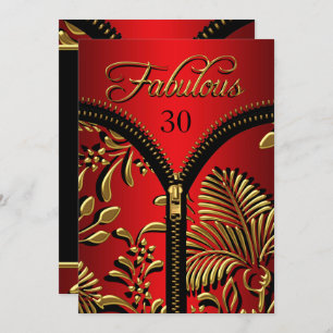 Jedes Alter Fabulous Royal Red Gold Black Geburtst Einladung