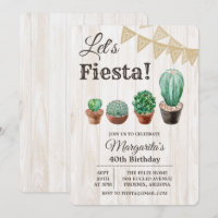 JEDES ALTER - Fiesta Cactus Birthday Einladung