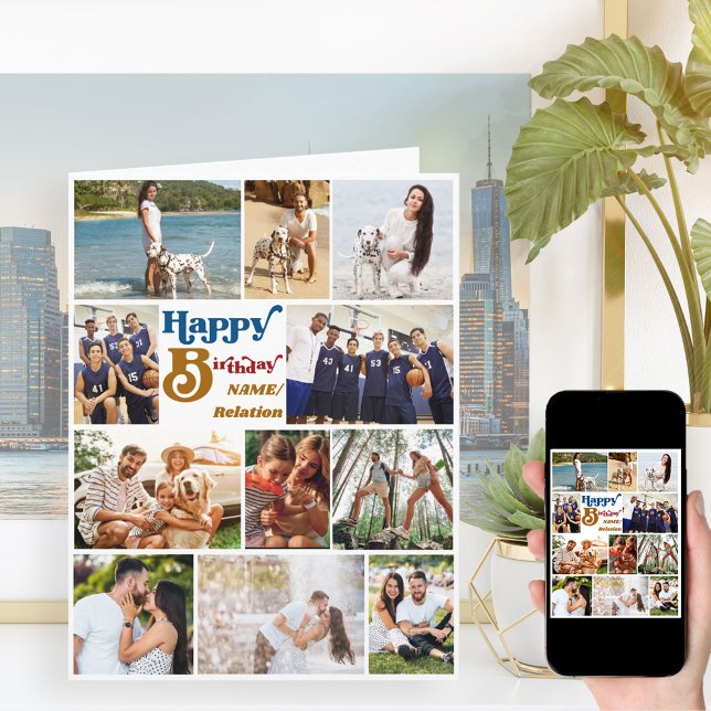 Jedes Alter Foto Collage 12 Picture Big Birthday C Karte (Von Creator hochgeladen)